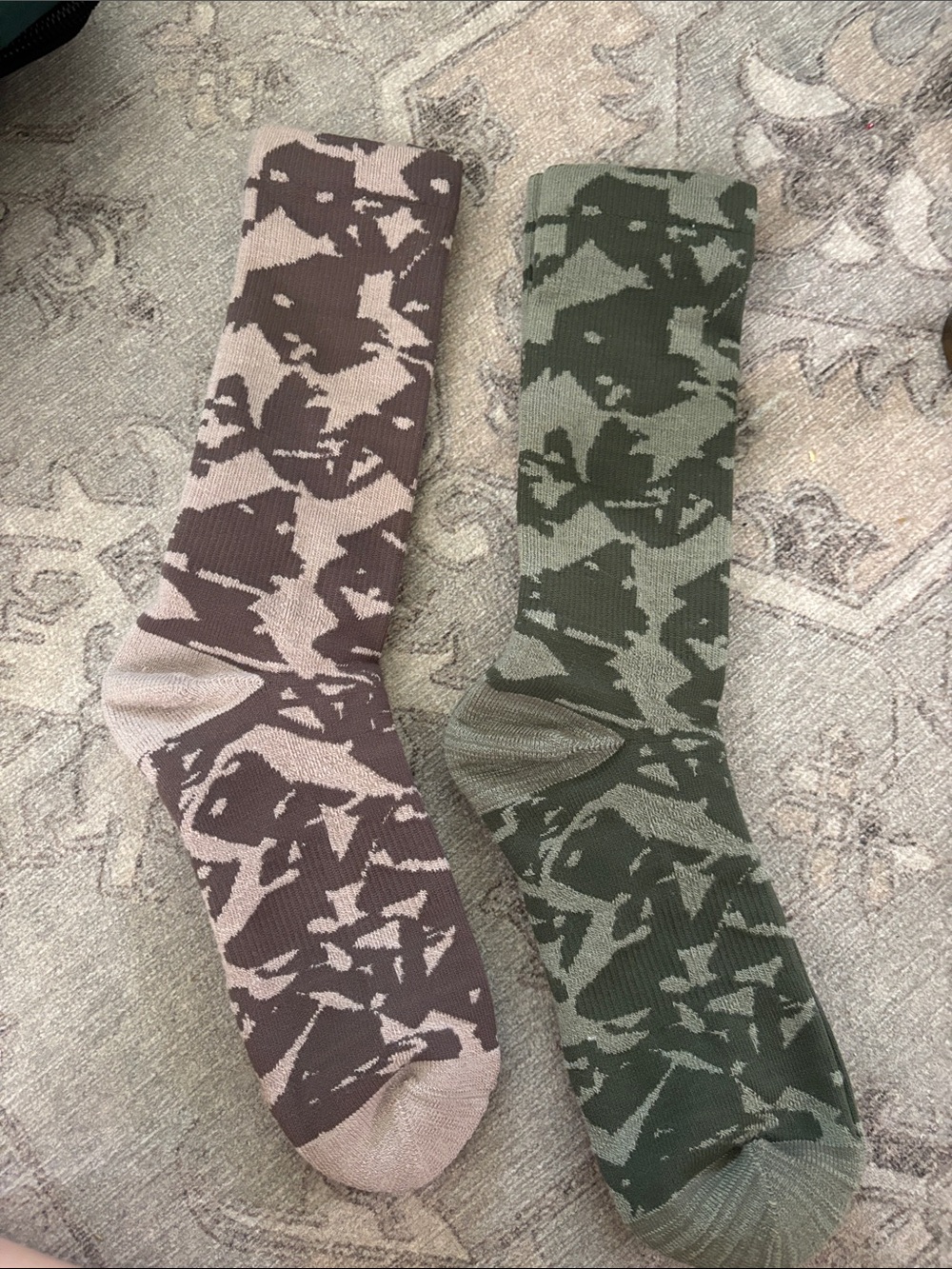 Topo Designs Camouflage Crew Socks - Brown & Green